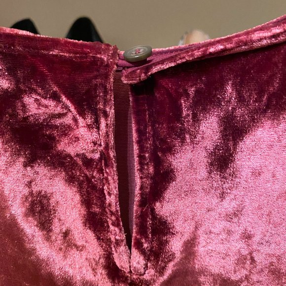 Madewell Cabernet Burgundy Velvet Short-Sleeve Top - Picture 9 of 10